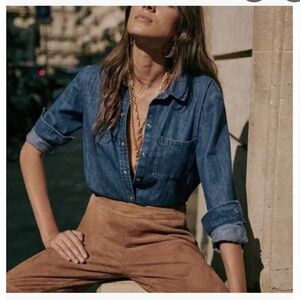 Sezane Tomboy Shirt Denim - Size 4